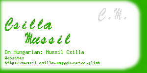 csilla mussil business card
